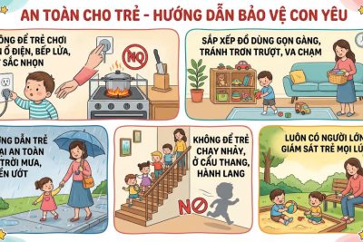 TRƯỜNG MẦM NON HỒNG THUẬN TỔ CHỨC TUYÊN TRUYỀN PHÒNG, CHỐNG TAI NẠN THƯƠNG TÍCH VÀ PHÒNG CHỐNG ĐUỐI NƯỚC CHO TRẺ EM TRONG DỊP HÈ, MÙA MƯA BÃO.